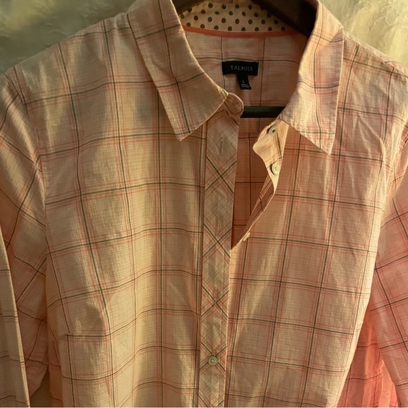 Talbots Pink Plaid Women's Button-Down Shirt - Picture 3 of 8